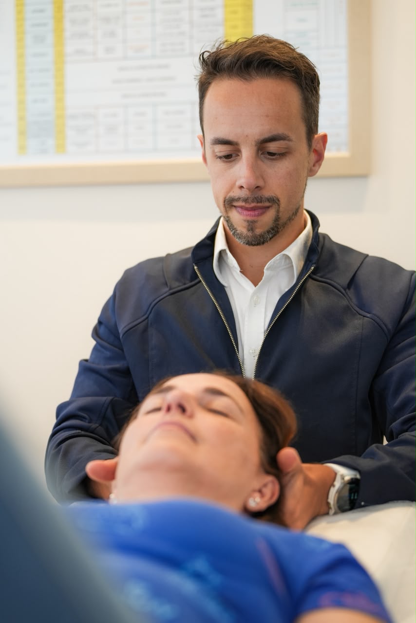 Diogo during a subtle manual therapy session